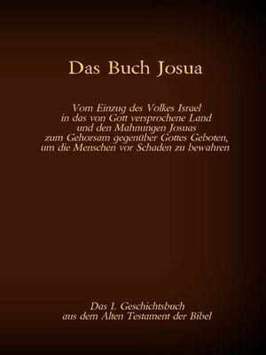 cover image of Das Buch Josua, das 1. Geschichtsbuch aus dem Alten Testament der Bibel